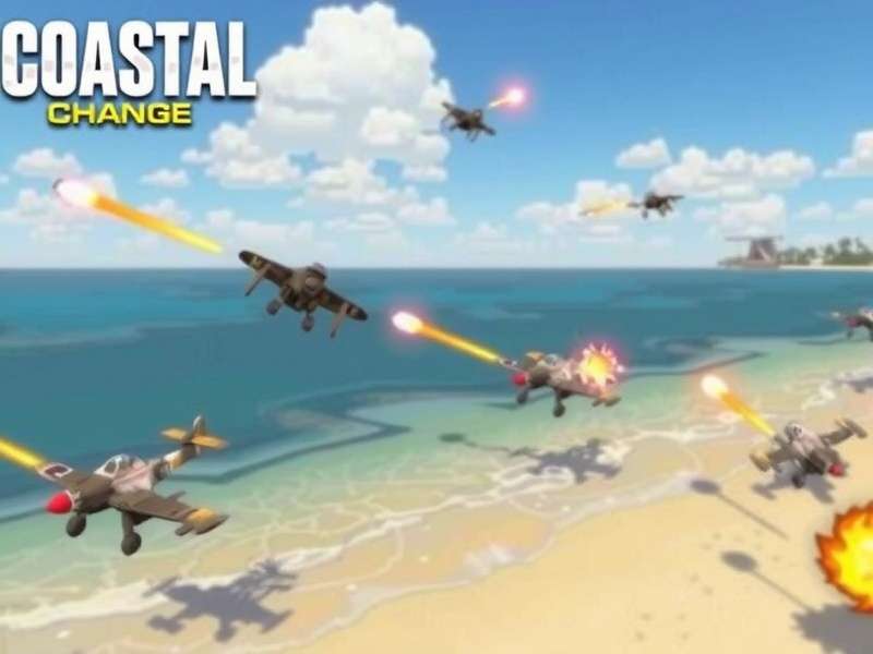 Coastal Charge game banner showing beach battle action